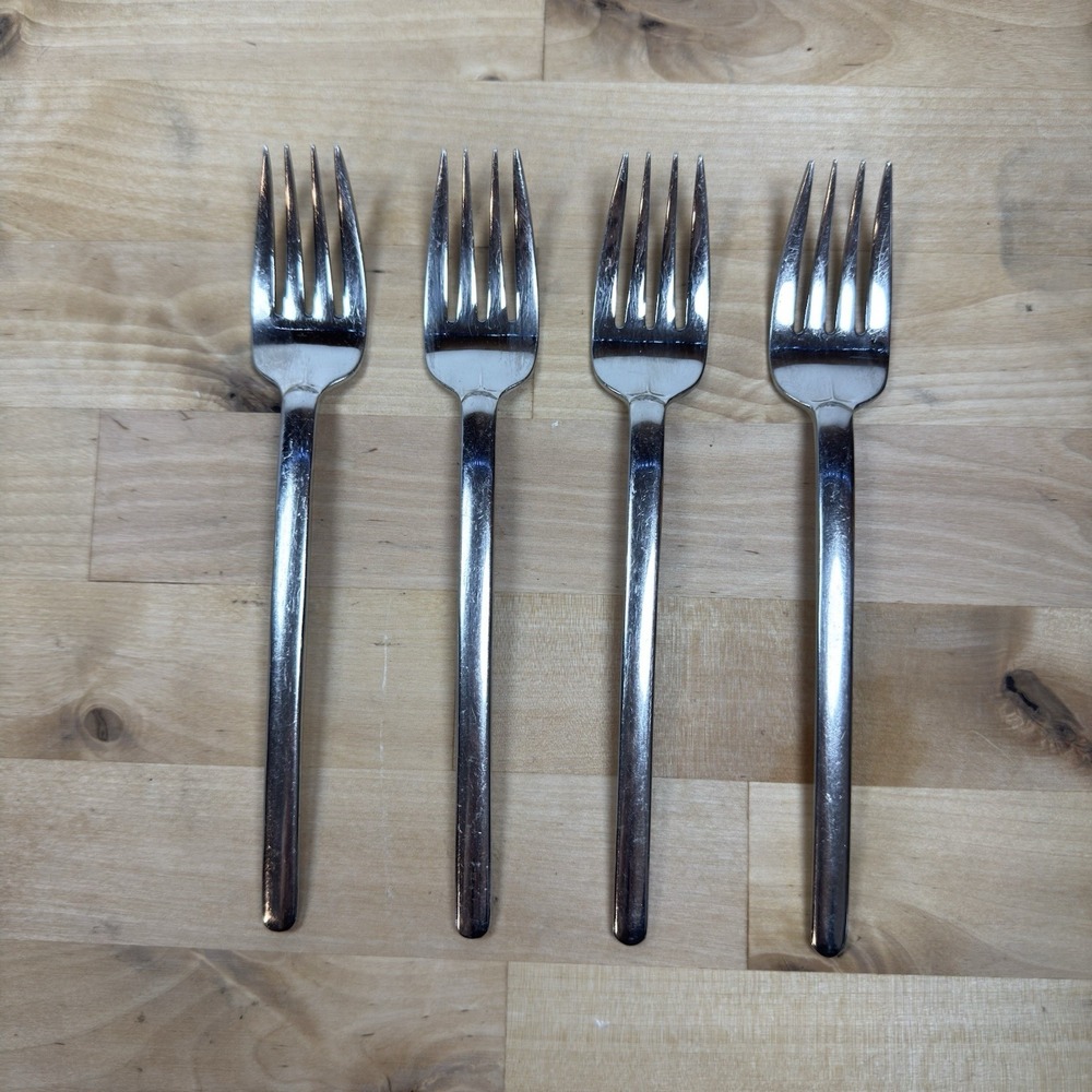4 - Fork Zena (Stainless) by Mikasa 7 3/4" Glossy, Slender Handle, Roundtip